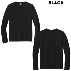 Custom Long Sleeve Performance Tee - Black