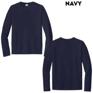 Custom Long Sleeve Performance Tee - Navy